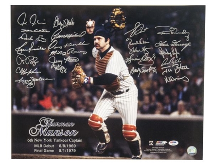 Thurman Munson 16x20 Photo Signed By 24 Former Teammates